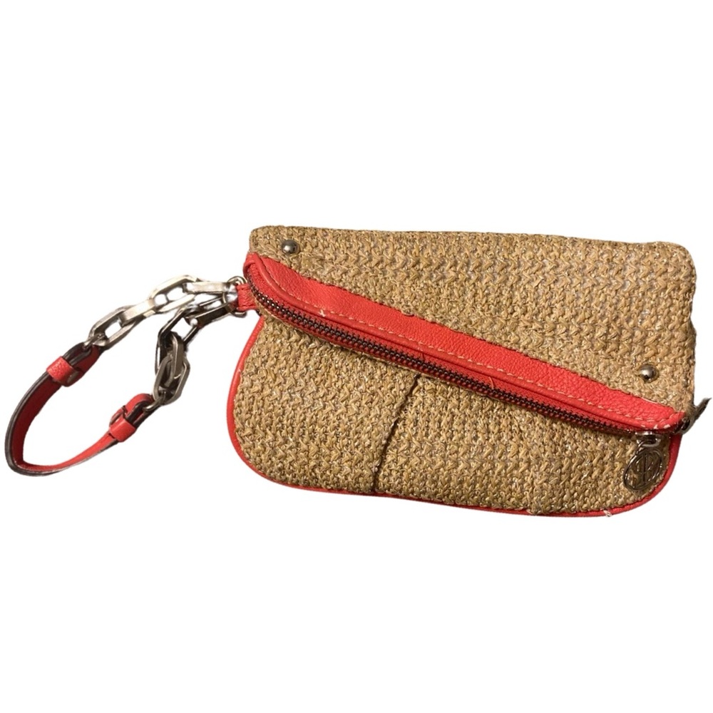 Jennifer Lopez  Wristlet. Summer Clutch Chain Strap Snap Close Faux Leather Trim